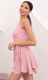 Picture thumb Melody Wrap Skater Dress in Pink. Source: https://media.lucyinthesky.com/data/Mar21_1/170xAUTO/1V9A6456_COPY.JPG