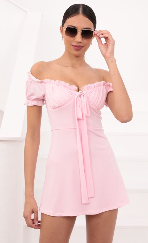 Picture Tiera Underwire Cups Dress in Pink. Source: https://media.lucyinthesky.com/data/Mar21_1/500xAUTO/1V9A4850.JPG
