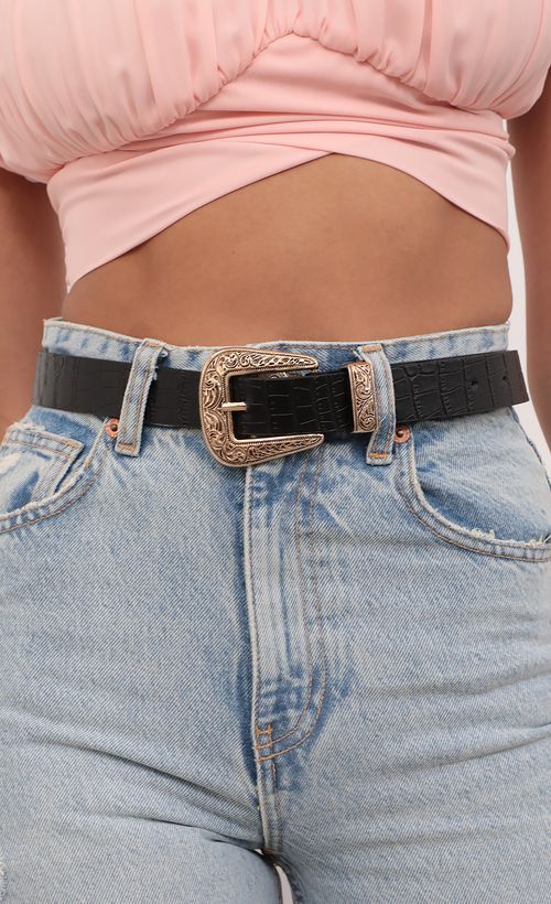 Western Cowgirl Belt in Black and Gold