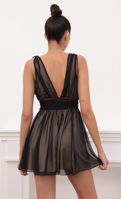 Party dresses > Ysabel Black Chiffon Dress