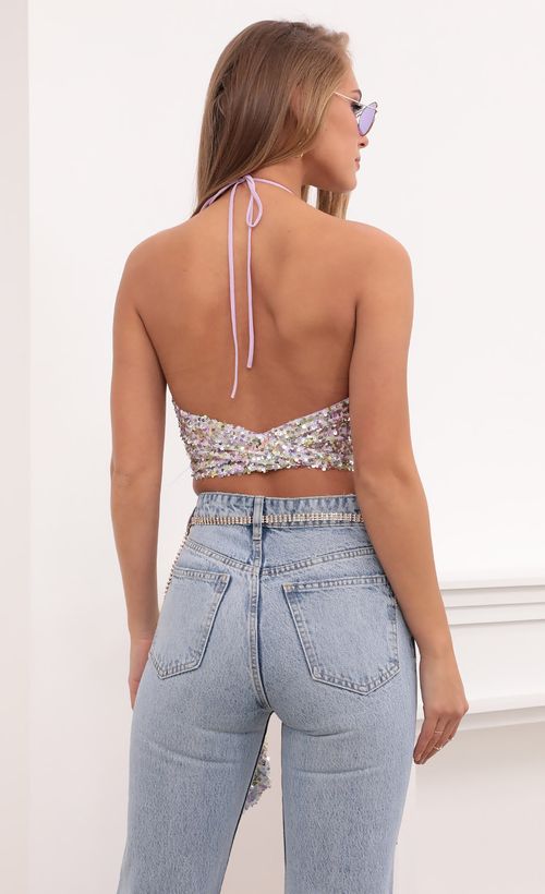Picture Eden Ruched Sequin Crop Top. Source: https://media.lucyinthesky.com/data/Mar21_2/500xAUTO/1V9A0968.JPG