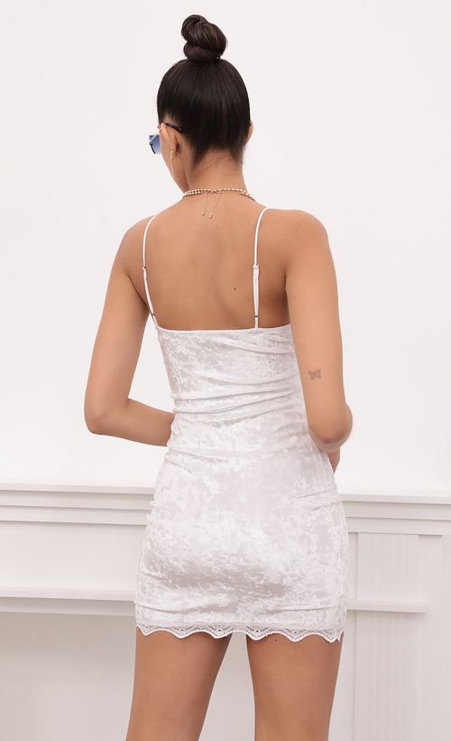 Picture Lace Bodycon Velvet Dress In White. Source: https://media.lucyinthesky.com/data/Mar21_2/500xAUTO/1V9A1230.JPG