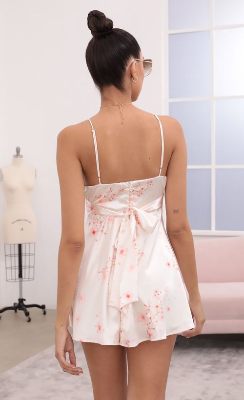 Picture Maya A-Line Satin Dress in Coral Floral. Source: https://media.lucyinthesky.com/data/Mar21_2/500xAUTO/1V9A5868.JPG