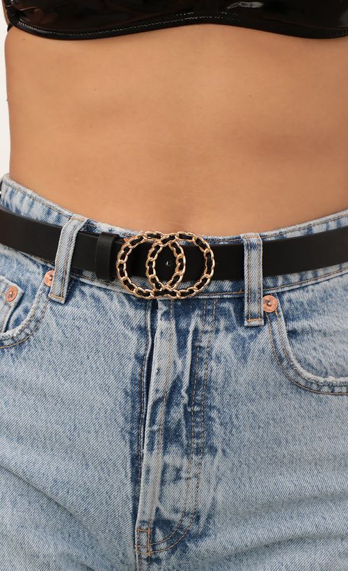 accessories \u003e Chic Chain Double O-Ring Belt