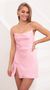 Picture Willow Satin Slit Cowl Dress in Pink. Source: https://media.lucyinthesky.com/data/Mar21_2/50x90/1V9A2159.JPG