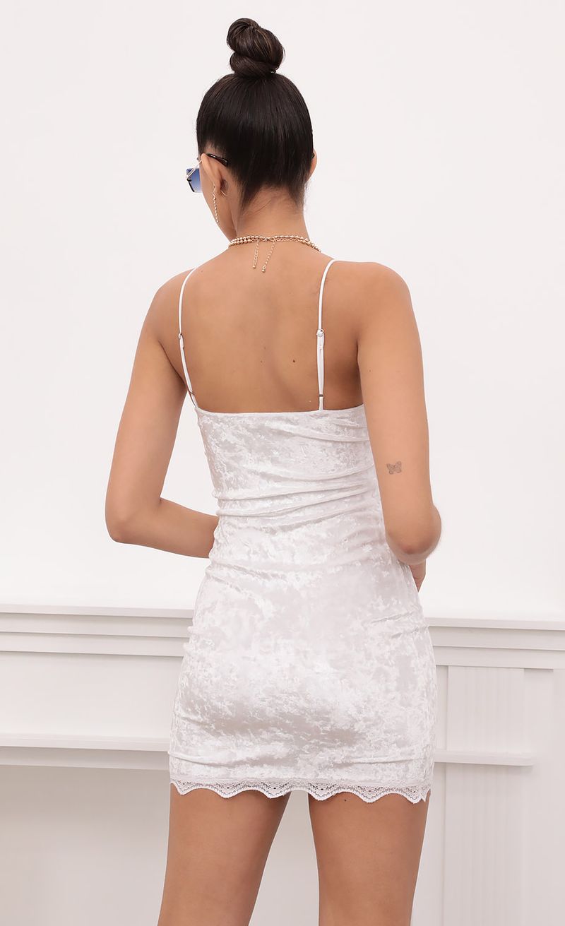 Picture Lace Bodycon Velvet Dress In White. Source: https://media.lucyinthesky.com/data/Mar21_2/800xAUTO/1V9A1230.JPG