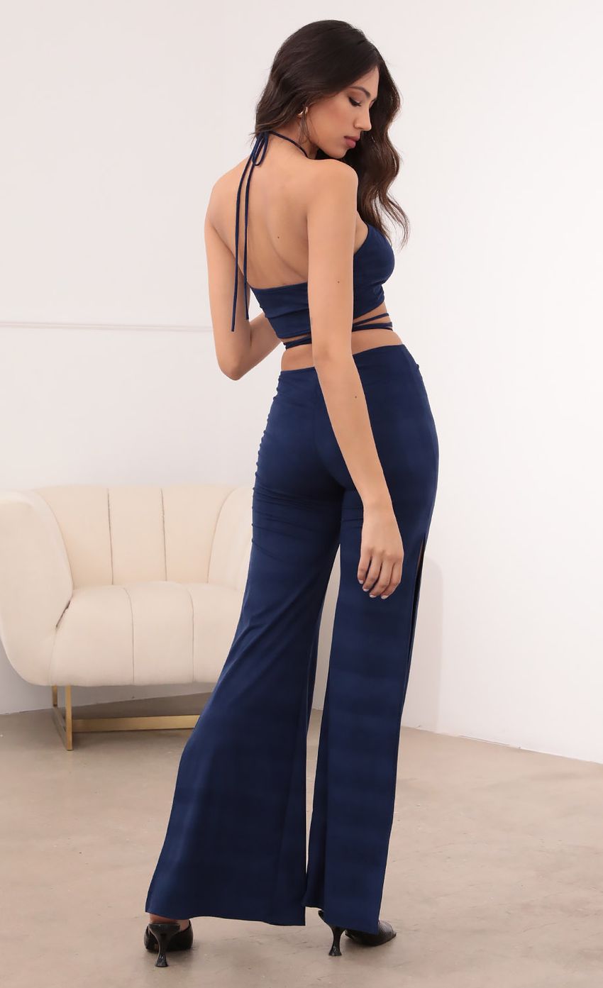 Picture Dylan Suede Pant Set in Navy. Source: https://media.lucyinthesky.com/data/Mar21_2/850xAUTO/1V9A5451.JPG