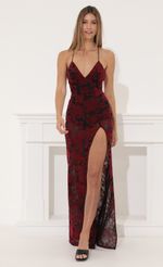 Picture Kimberly Maxi Dress in Velvet Blue Shimmer. Source: https://media.lucyinthesky.com/data/Mar22_1/150xAUTO/1V9A2308.JPG