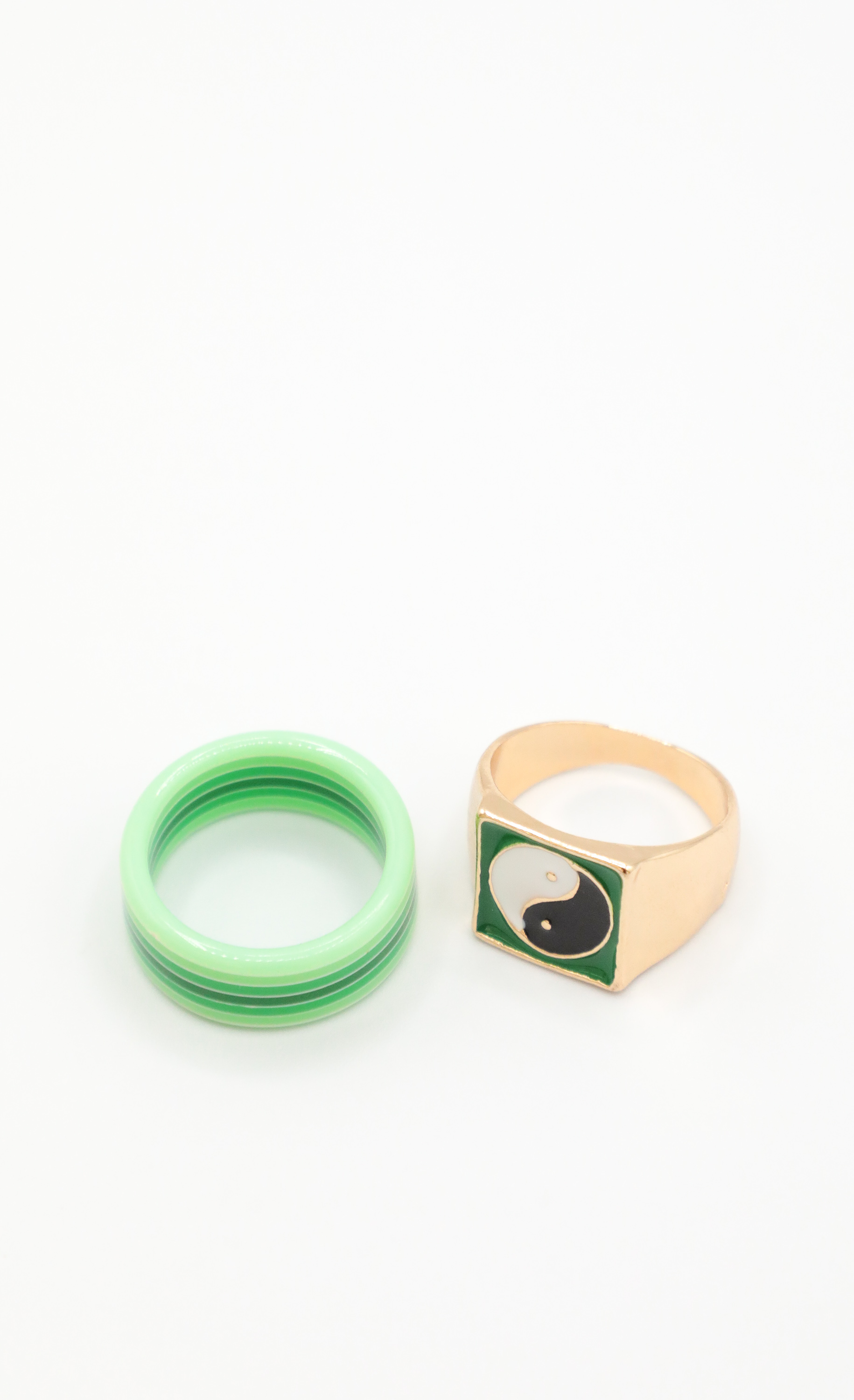 Gemini Twin Ring Set in Green