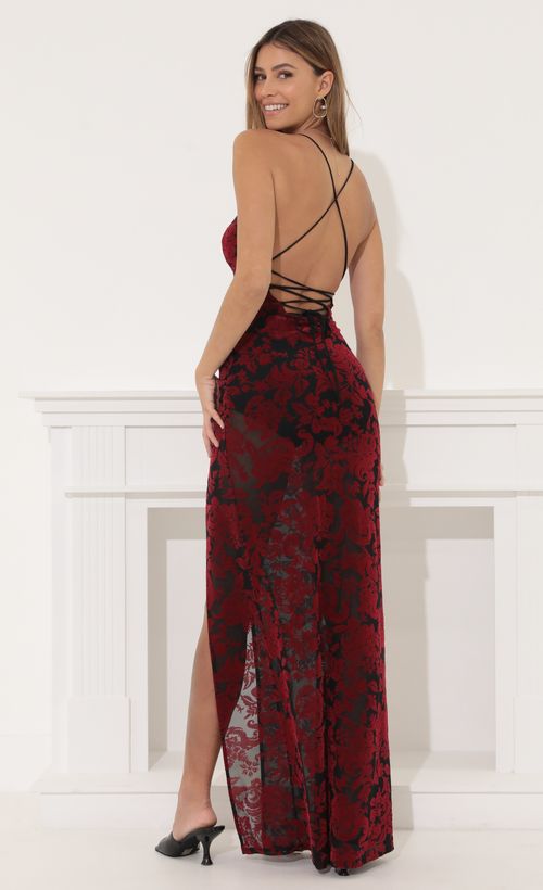 Picture Kimberly Maxi Dress in Velvet Red. Source: https://media.lucyinthesky.com/data/Mar22_1/500xAUTO/1V9A2457.JPG