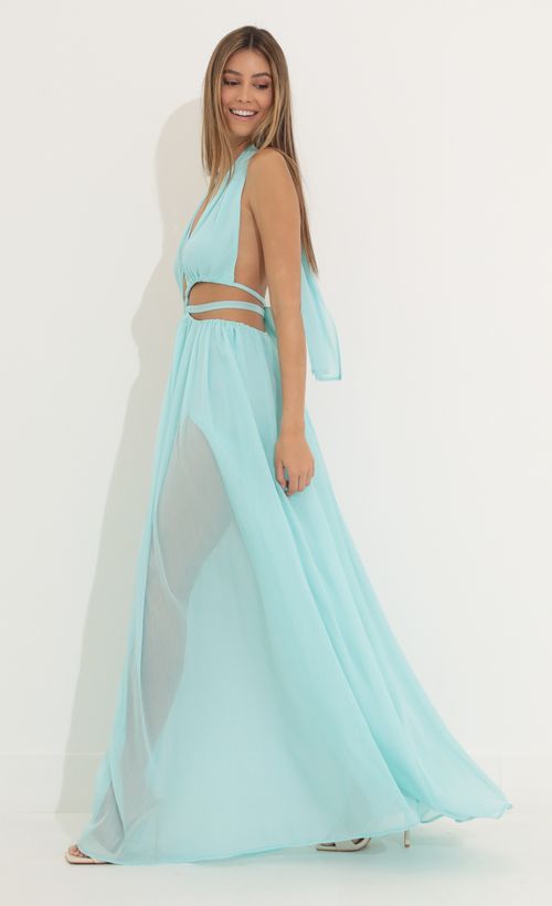 Picture Jocelyn Cutout Maxi in Turquoise. Source: https://media.lucyinthesky.com/data/Mar22_1/500xAUTO/1V9A2979.JPG