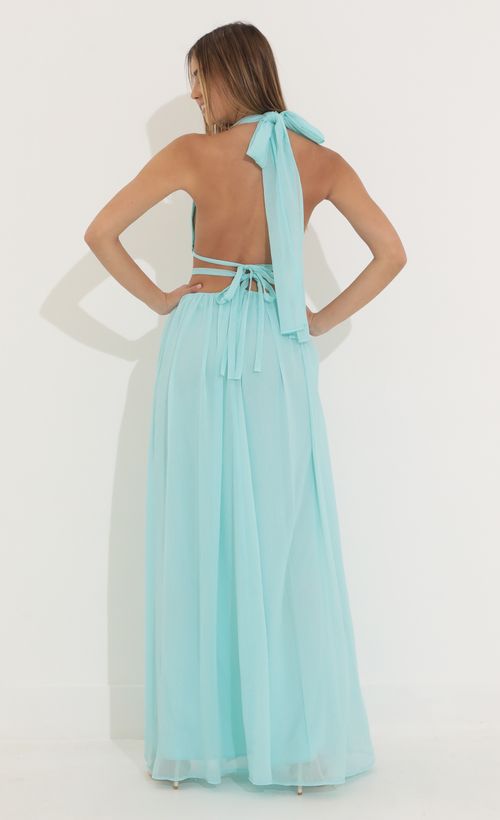 Picture Jocelyn Cutout Maxi in Turquoise. Source: https://media.lucyinthesky.com/data/Mar22_1/500xAUTO/1V9A3088.JPG