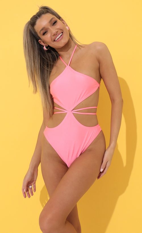 Picture Charlee One-Piece Swimsuit in Pink. Source: https://media.lucyinthesky.com/data/Mar22_1/500xAUTO/1V9A7351.JPG