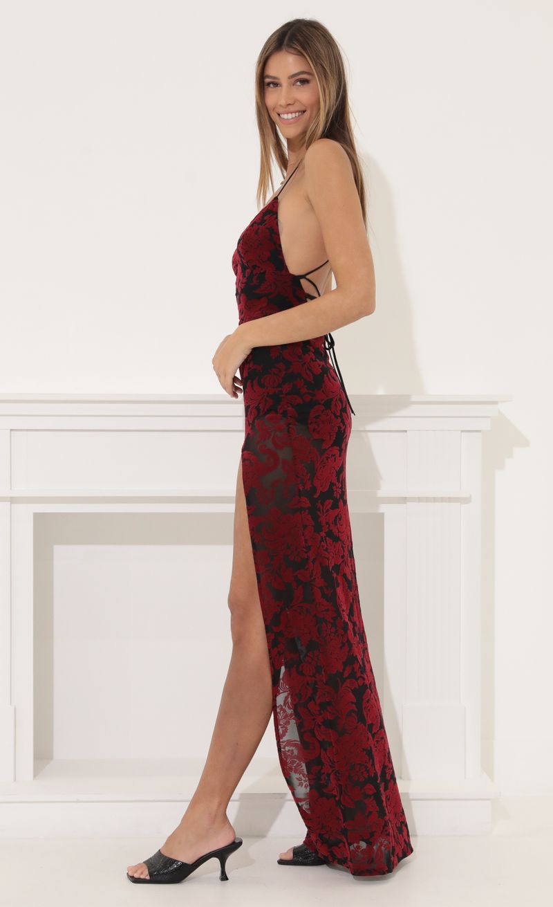 Picture Kimberly Maxi Dress in Velvet Red. Source: https://media.lucyinthesky.com/data/Mar22_1/800xAUTO/1V9A2331.JPG