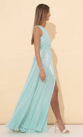 Picture thumb Olympia One Shoulder Pleated Dress in Turquoise. Source: https://media.lucyinthesky.com/data/Mar22_2/170xAUTO/1V9A8063.JPG