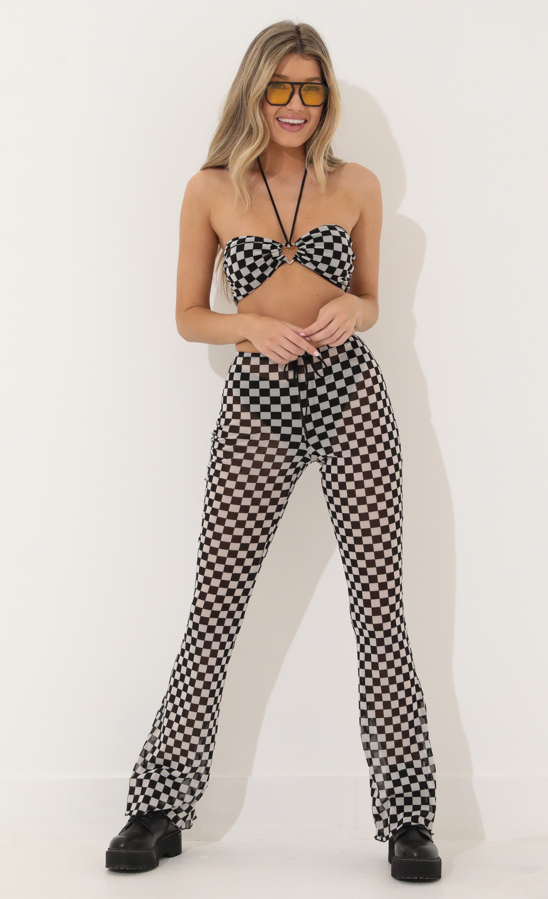 Journee Three Piece Set in Checkered