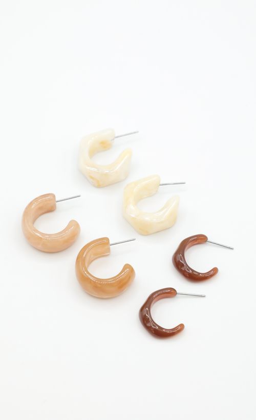 Picture She's Natural Earring Hoop Set in Brown. Source: https://media.lucyinthesky.com/data/Mar22_2/500xAUTO/1J7A0009.JPG