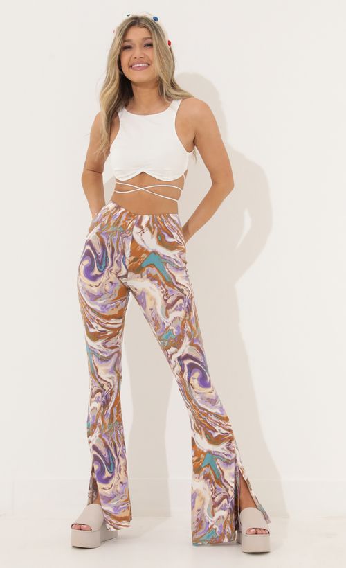 Picture Oaklynn Pant in Swirl Purple Multi. Source: https://media.lucyinthesky.com/data/Mar22_2/500xAUTO/1V9A8715.JPG