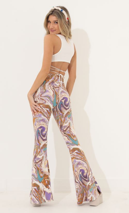 Picture Oaklynn Pant in Swirl Purple Multi. Source: https://media.lucyinthesky.com/data/Mar22_2/500xAUTO/1V9A8831.JPG