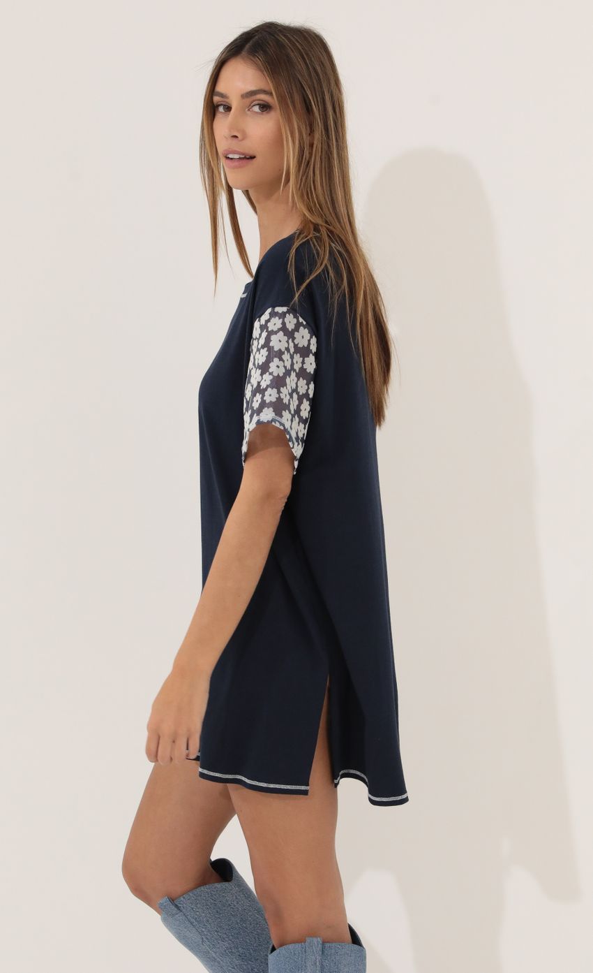 Picture Lydia Shirt Dress in Navy Floral. Source: https://media.lucyinthesky.com/data/Mar22_2/850xAUTO/1V9A0620.JPG