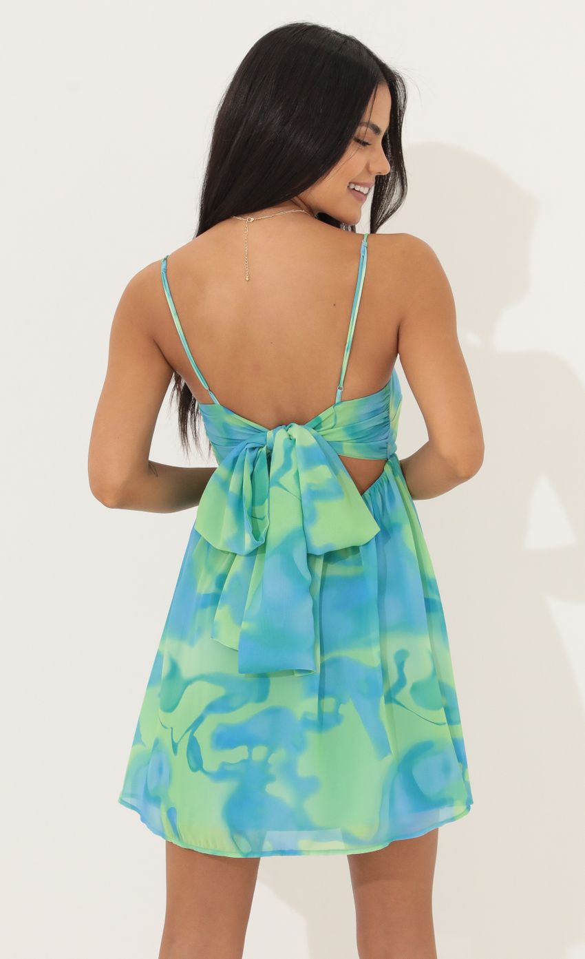 Picture Ximena Fit and Flare Dress in Blue Swirl. Source: https://media.lucyinthesky.com/data/Mar22_2/850xAUTO/1V9A4999.JPG