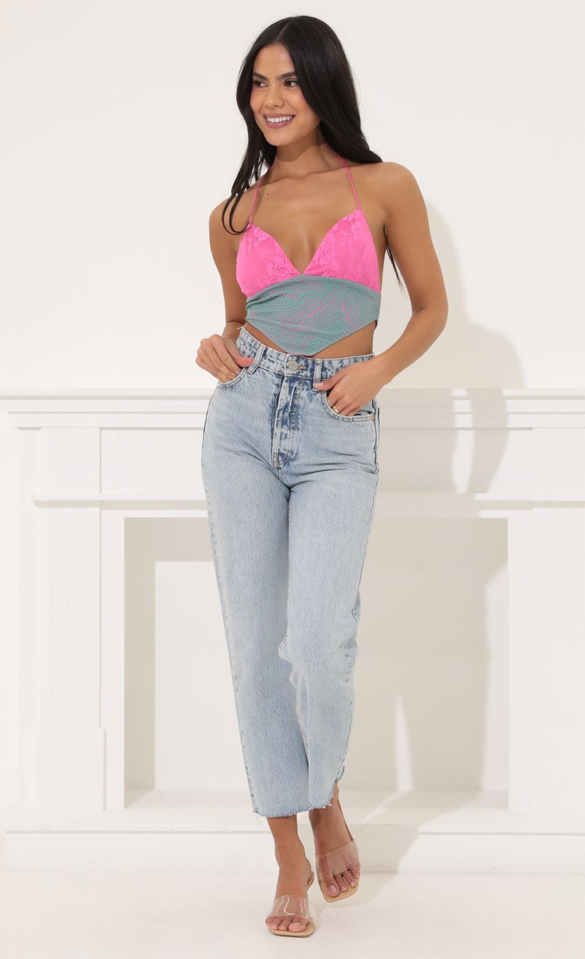Picture Rizza Crop Top in Pink Multi. Source: https://media.lucyinthesky.com/data/Mar22_2/850xAUTO/1V9A6157.JPG