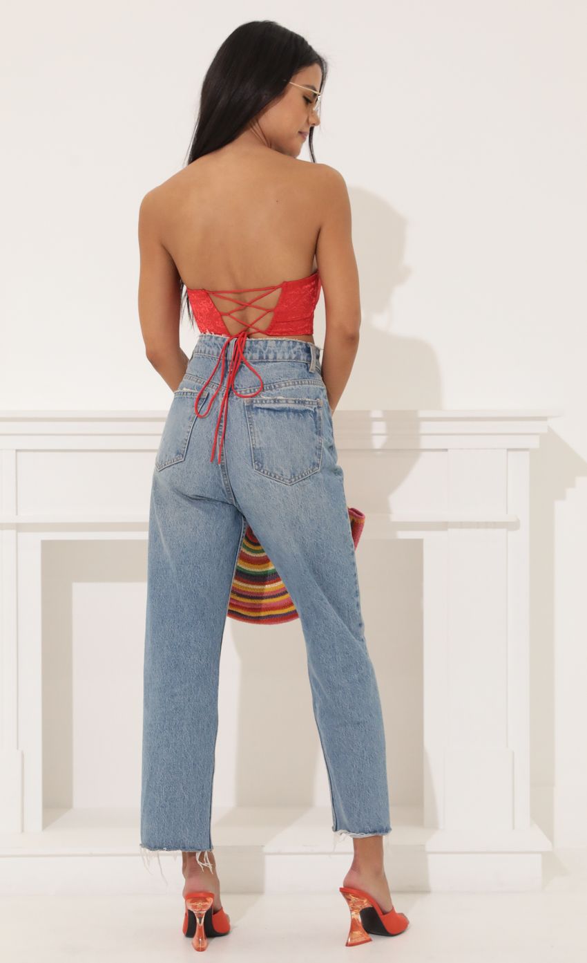 Picture Coraline Corset Crop Top in Red. Source: https://media.lucyinthesky.com/data/Mar22_2/850xAUTO/1V9A6203.JPG