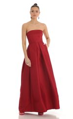 Picture Kerran Strapless Corset Maxi Dress in Red. Source: https://media.lucyinthesky.com/data/Mar23/150xAUTO/8284b244-b57e-4d10-a78c-940d4bc1ddb6.jpg
