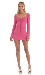 Picture Winonah Long Sleeve Dress in Pink. Source: https://media.lucyinthesky.com/data/Mar23/150xAUTO/8b67f223-0c28-4024-97db-6624c80a9abf.jpg