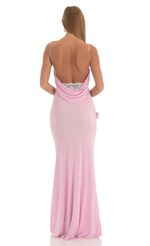 Picture Mira Lace Open Back Maxi Dress in Pink. Source: https://media.lucyinthesky.com/data/Mar23/150xAUTO/a2ed0b45-3c0c-4907-9804-c1cd743eaedb.jpg