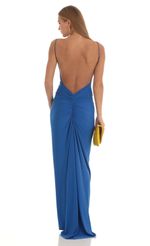 Picture Zoella Open Back Maxi Dress in Blue. Source: https://media.lucyinthesky.com/data/Mar23/150xAUTO/a52336e9-d274-417d-bb54-b3fe403b9a0b.jpg