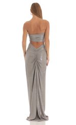 Picture Jisoo Metallic Corset Maxi Dress in Silver. Source: https://media.lucyinthesky.com/data/Mar23/150xAUTO/c4ff1291-d8af-44c7-8c88-316d7369dd95.jpg