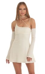 Picture Viv Glitter Strappy Party Dress in White. Source: https://media.lucyinthesky.com/data/Mar23/150xAUTO/d10f06fa-ffe7-447f-a084-a9d39dd5fa22.jpg