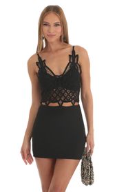Picture thumb Andee Lace Cutout Bodycon Dress in Black. Source: https://media.lucyinthesky.com/data/Mar23/170xAUTO/1d21449c-f750-4a93-a532-d419550eb491.jpg