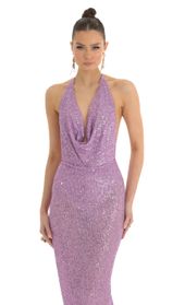 Picture thumb Razz Sequin Halter BodyCon Maxi Dress in Purple. Source: https://media.lucyinthesky.com/data/Mar23/170xAUTO/2fdcff7e-81cf-48e1-a8f0-19d6ced694d0.jpg
