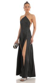 Picture thumb Janessa Rhinestone Halter Maxi Dress in Black. Source: https://media.lucyinthesky.com/data/Mar23/170xAUTO/3ae3087a-8492-4441-9b75-217d1f6df793.jpg