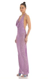 Picture thumb Razz Sequin Halter BodyCon Maxi Dress in Purple. Source: https://media.lucyinthesky.com/data/Mar23/170xAUTO/6f4352f4-6d43-4399-aee3-27afd2060bab.jpg