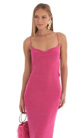 Picture thumb Massena Draped Back Maxi Dress in Pink. Source: https://media.lucyinthesky.com/data/Mar23/170xAUTO/78862671-ec85-41b8-9d12-0b3c525c943c.jpg