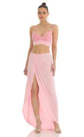 Picture thumb Sicily Sequin Two Piece Maxi Set in Pink. Source: https://media.lucyinthesky.com/data/Mar23/170xAUTO/aad6af88-60ea-40f1-b10d-0772280c92ac.jpg
