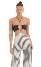 Picture thumb Renae Sequin Halter Striped Jumpsuit in White and Navy. Source: https://media.lucyinthesky.com/data/Mar23/170xAUTO/caeb4515-2129-4382-bd1c-22326454ea38.jpg