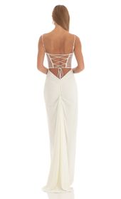 Picture thumb Christia Shimmer Maxi Dress in White. Source: https://media.lucyinthesky.com/data/Mar23/170xAUTO/f6e3e4b2-15c3-4e2a-afcc-6a66b6cb573a.jpg