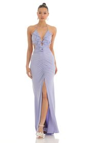 Picture thumb Romina Ruffle Plunge Maxi Dress in Purple. Source: https://media.lucyinthesky.com/data/Mar23/170xAUTO/f97e7916-074a-48f9-b4a8-694adb4ba8cb.jpg