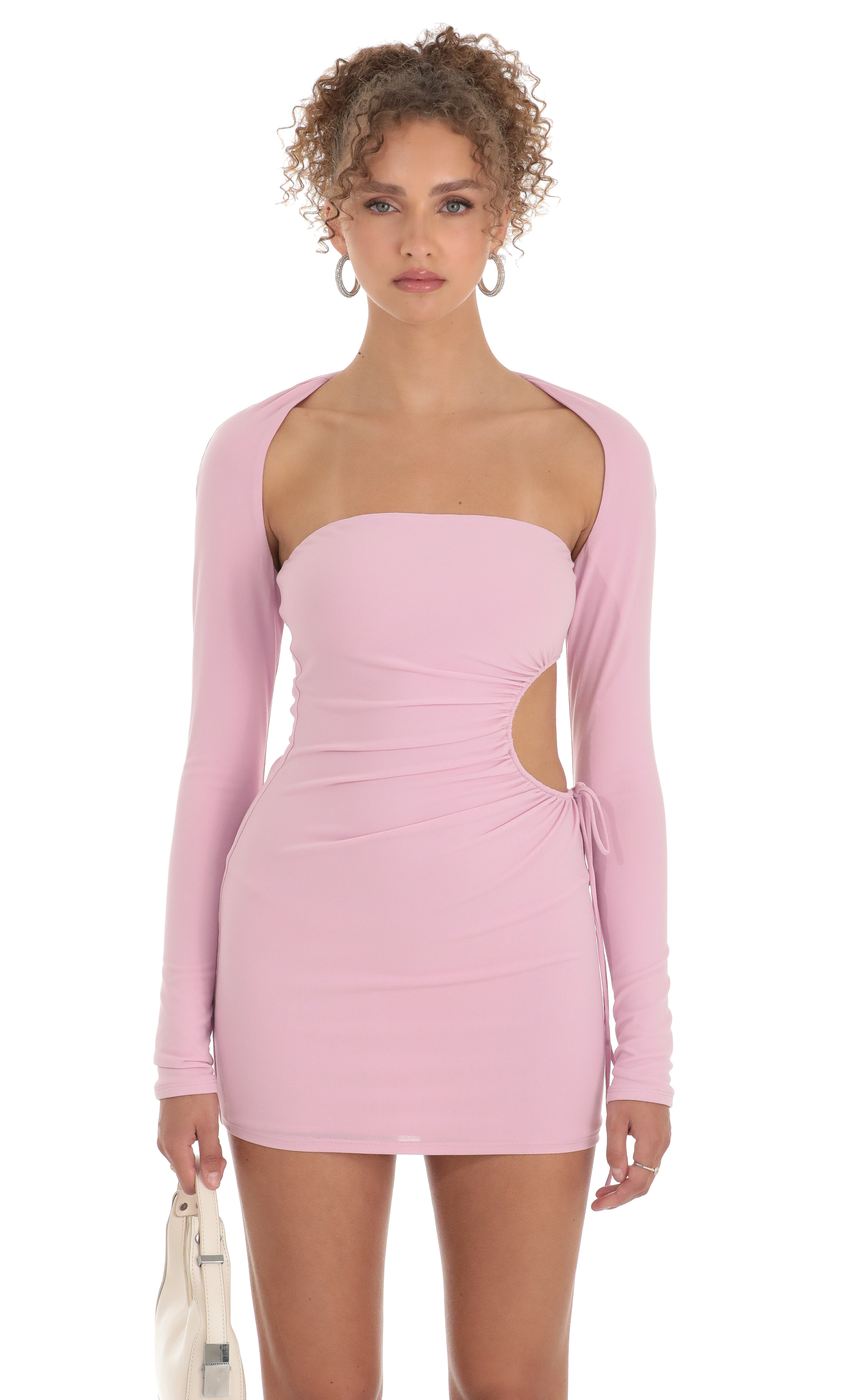 Shaelyn Removable Long Sleeve Two Piece Set in Pink