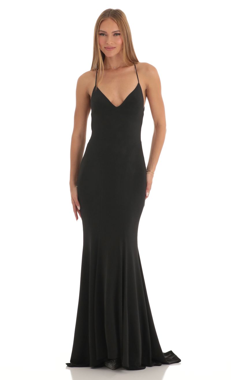 Jocie Open Back Maxi Dress in Black | LUCY IN THE SKY