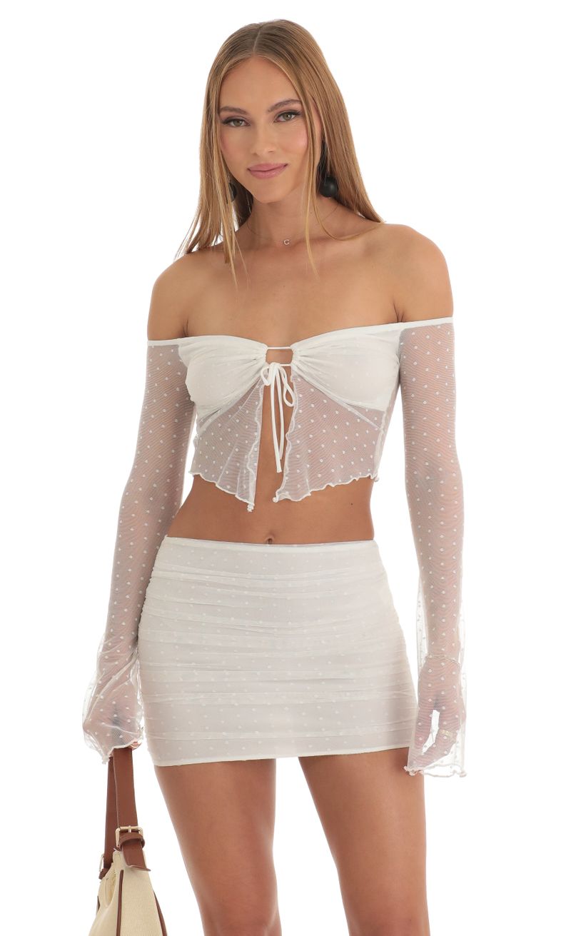 All white two on sale piece skirt set