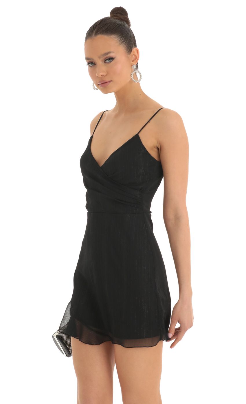 Picture Kayden Striped Shimmer A-line Dress in Black. Source: https://media.lucyinthesky.com/data/Mar23/850xAUTO/1914cf1b-93ca-4ad0-8585-5c019e6ec887.jpg