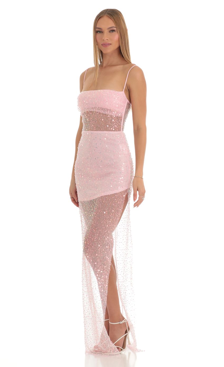 Picture Marielle Sequin Maxi Dress in Pink. Source: https://media.lucyinthesky.com/data/Mar23/850xAUTO/31b404d1-49a0-4f1d-af79-c3651573b37e.jpg