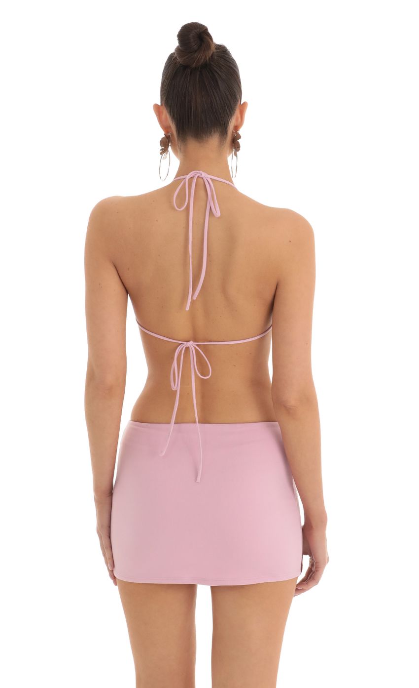 Picture Zinee Metallic Draped Two Piece Skirt Set in Pink. Source: https://media.lucyinthesky.com/data/Mar23/850xAUTO/37cb07cf-5da7-4bed-943c-e9c2bad95149.jpg