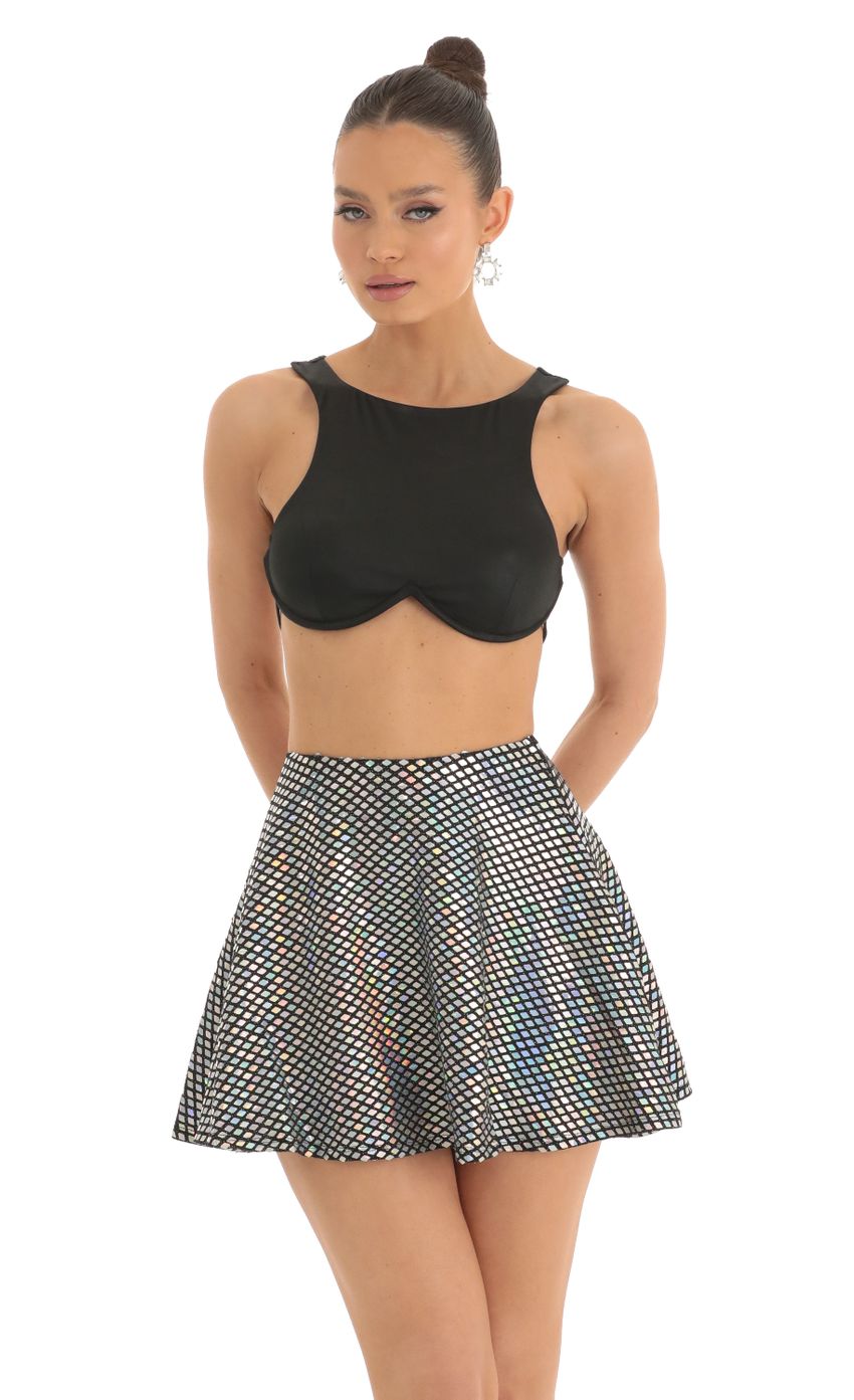 Picture Jasmin Sequin Square Skirt in Black. Source: https://media.lucyinthesky.com/data/Mar23/850xAUTO/385652d8-fa50-45a3-8ddf-f34eb18f302c.jpg