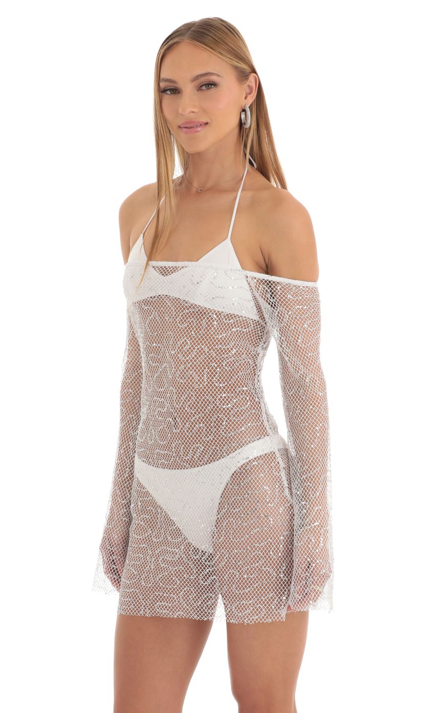 Picture Bondi Sequin Three Piece Cover Up Bikini Set in White. Source: https://media.lucyinthesky.com/data/Mar23/850xAUTO/39739a65-6071-4595-9ad2-3ec3264b3cff.jpg